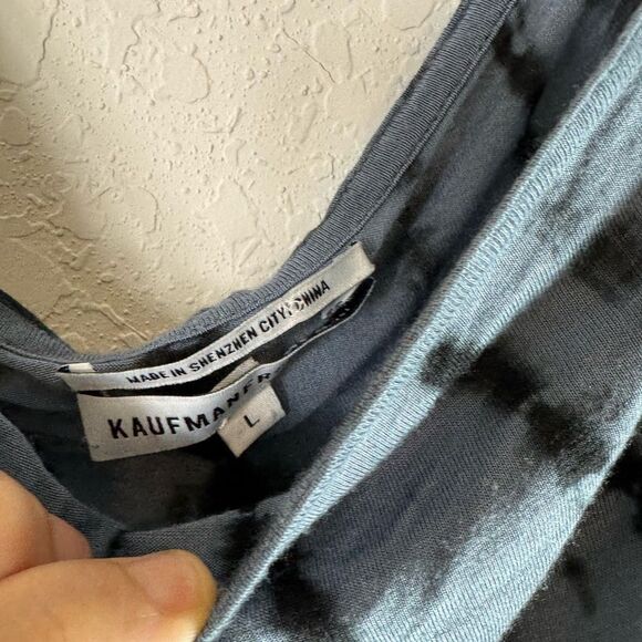 Kaufman Franco Asymmetrical Blue and Black Tie-Dye Top Tunic Size L - Picture 4 of 9